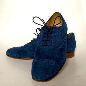 Blue suede Italian J-crew Oxford Shoes W’s 6
